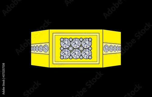 9 Solitaire Diamond Mens Ring Band with Side Diamond on Shank in Yellow Gold