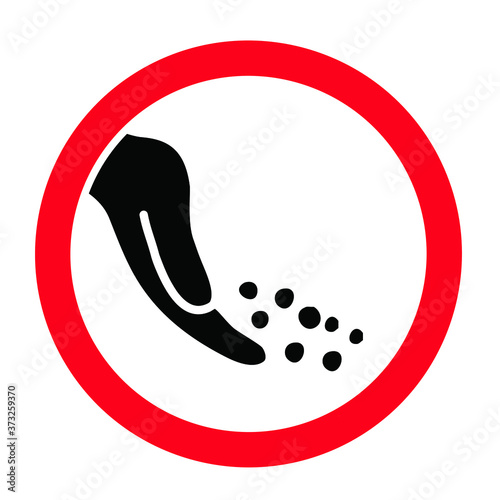 Do not feed animals. Fun vector ducks sign. Stop halt, no feeding animal area. Not allowed zone. Symbol and pictogram icons ( pigeons, ducks, birds, fish ). 