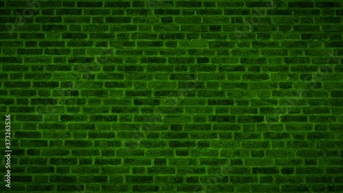 Green Brick Wall Texture Panoramic