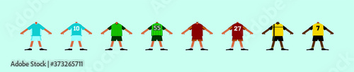 Set of soccer kit or football jersey template for football club. cartoon icon design template with various models. vector illustration