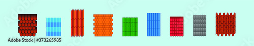 Shapes or profiles of roof tiles. vector illustration