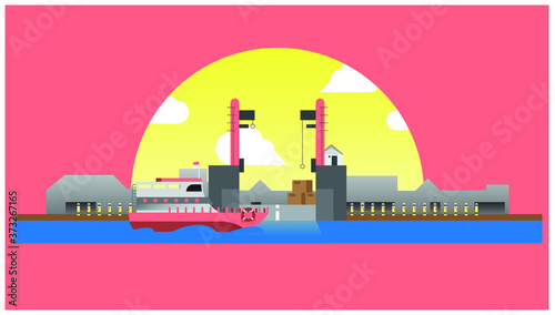 vector illustration of a port