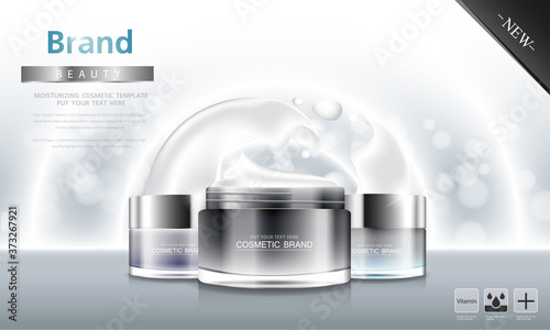 cosmetic cream and body lotion poster premium skin care products.