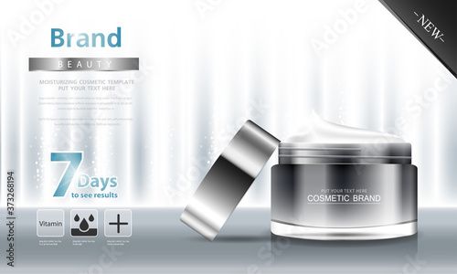 cosmetic cream and body lotion poster premium skin care products.