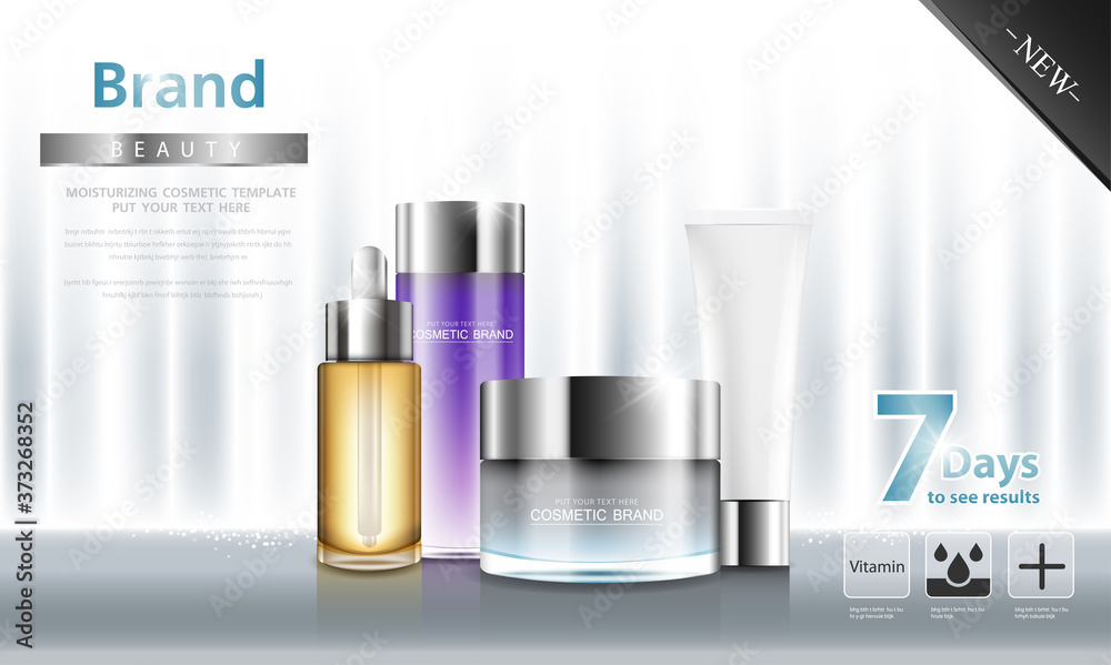 cosmetic cream and body lotion poster premium skin care products.