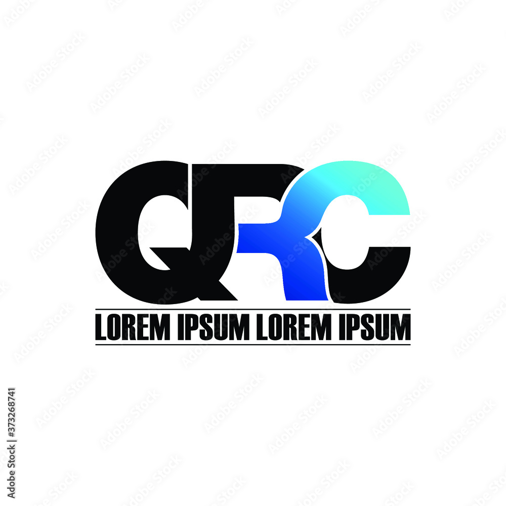 QRC letter monogram logo design vector