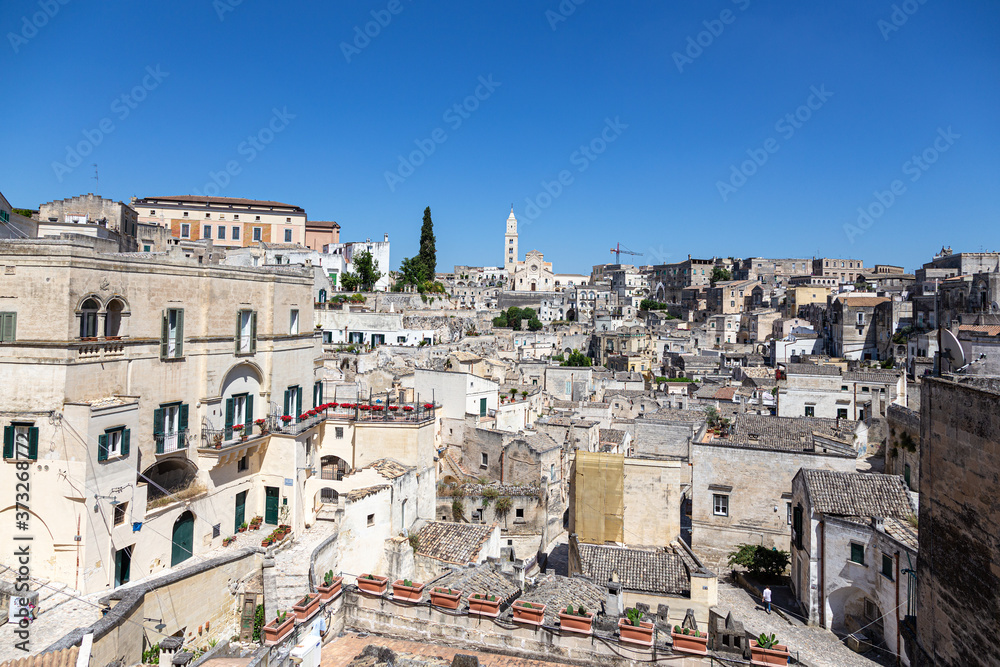 Top view of the old town of Matera, Basilicata, Italy.