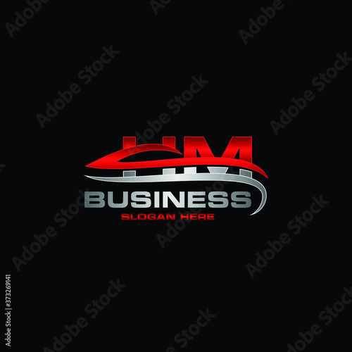 Letter HM Auto Car Sport Creative Modern Logo Design Template Icon Vector