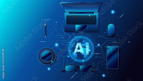 Artificial intelligence technology background . Vector illustration design.