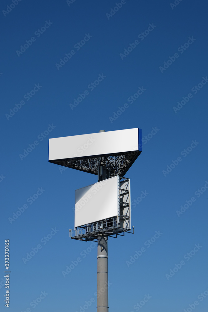 Blank billboard for advertisement with sky Blank billboard for advertisement with sky