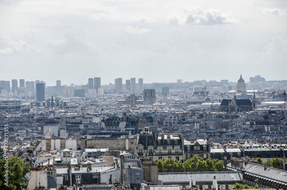 Cityscape, panorama view of Paris from Monmartre 