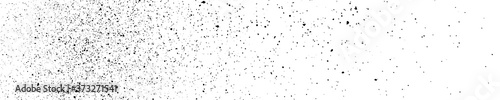 Black Grainy Texture Isolated On White Background. Dust Overlay. Dark Noise Granules. Wide Horizontal Long Banner For Site. Vector Design Elements, Illustration, EPS 10.