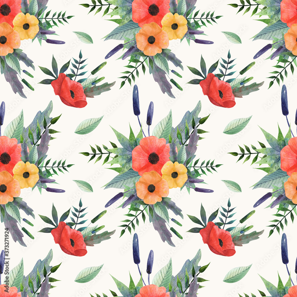Seamless pattern with colorful flowers Seamless pattern with colorful flowers