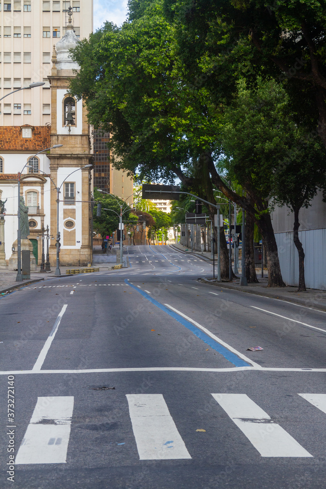 first avenue March one of the main avenues of the city of Rio de Janeiro, empty during the pandemic of coronavirus