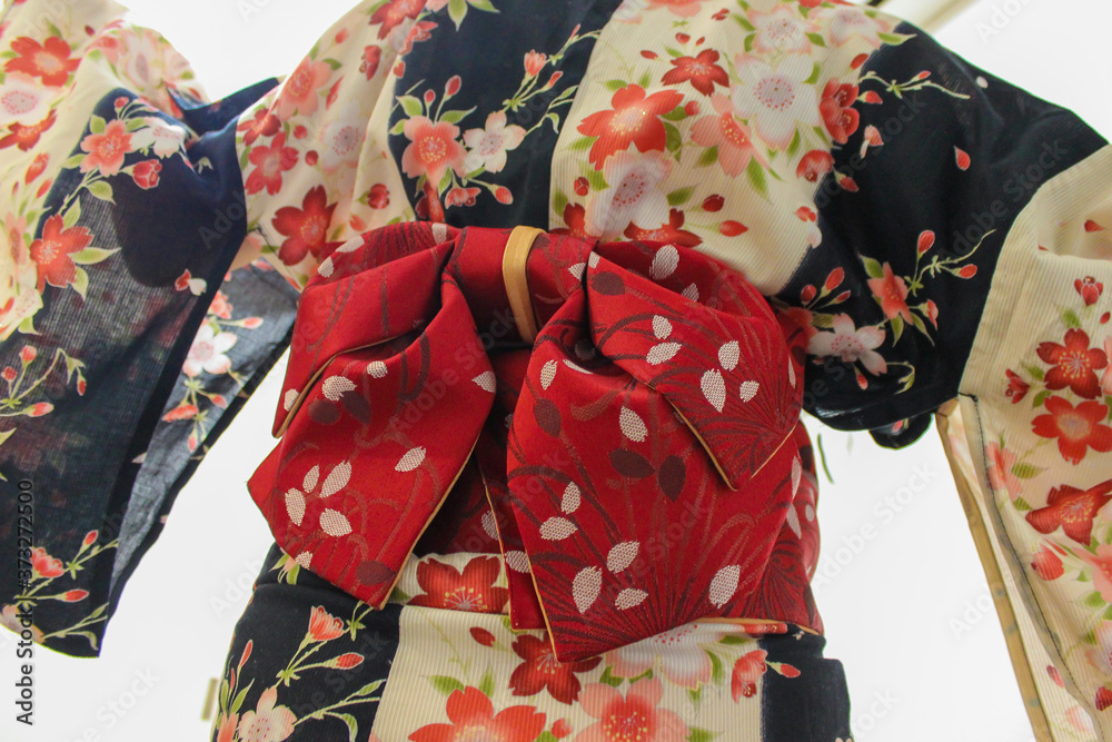 Naklejka premium 浴衣 女性 帯