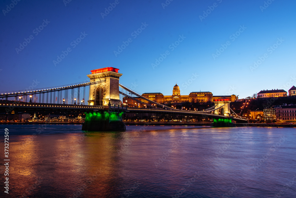 Chain Bridge in National Holiday Colors