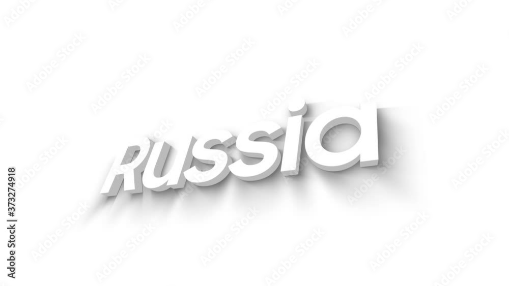 Russia Text Label - Country Name Title With Bounce Animation Russia Text Label - Country Name Title With Bounce Animation