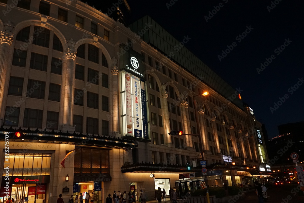 Area of Namba Station at night in Osaka, Japan -  日本 大阪市 大阪府 難波駅