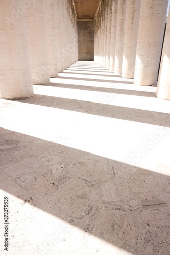white granite columns