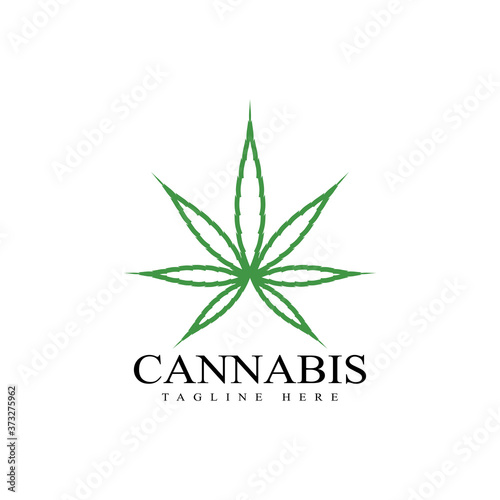 Cannabis marijuana hemp leaf logo