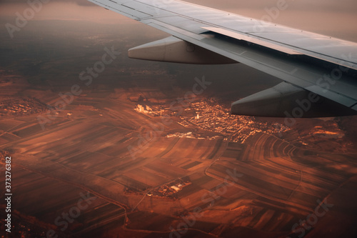 Blick aus Flugzeugfenster