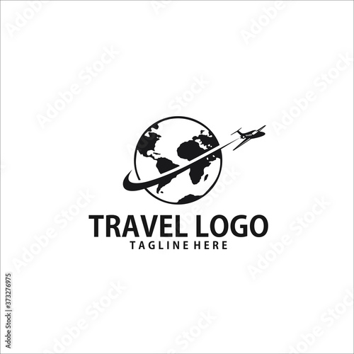 travel logo design template silhouette vector icon