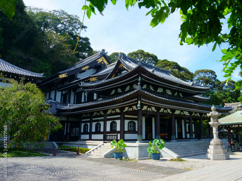 Kamakura / Japan. Kannon-do (Main hall) of Hesedera temple, famous for housing a massive wooden statue of Kannon