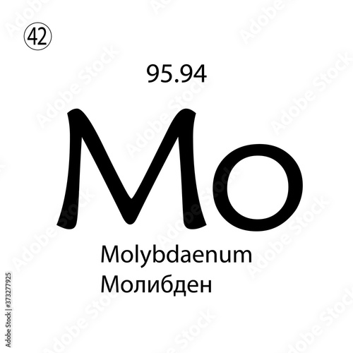 Molybdaenum chemical element. The inscription in Russian and English is Molybdaenum . vector illustrator eps ten photo