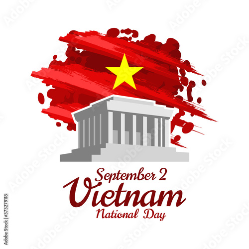 September 2, National day of Vietnam vector illustration. Suitable for greeting card, poster and banner.