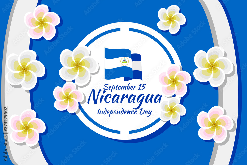 September 15, Happy Independence Day of Nicaragua vector illustration
