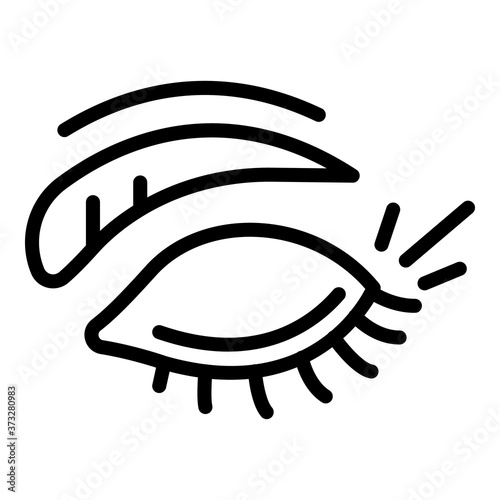 Wrinkles eyebrush eye icon. Outline wrinkles eyebrush eye vector icon for web design isolated on white background photo