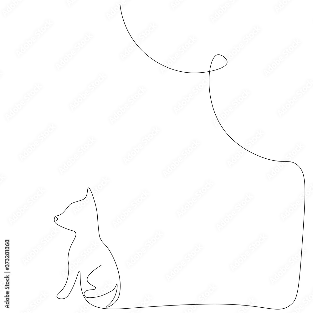 Cute dog puppy line drawing. Vector illustration