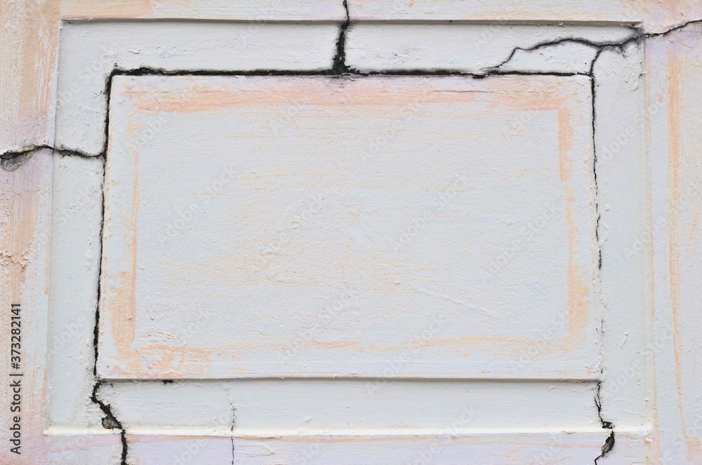 Naklejka premium Old Walls Copy the neighborhood with the broken old city walls. Black grunge concrete texture on background. Pink label color marks.