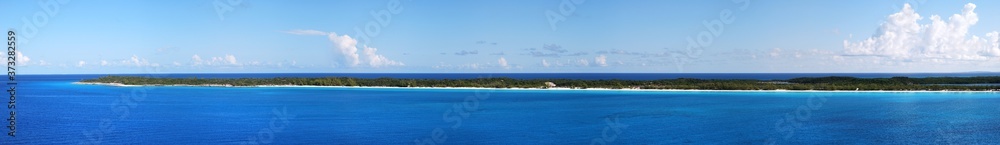 Bahamas Uninhabited Tourist Island Panorama