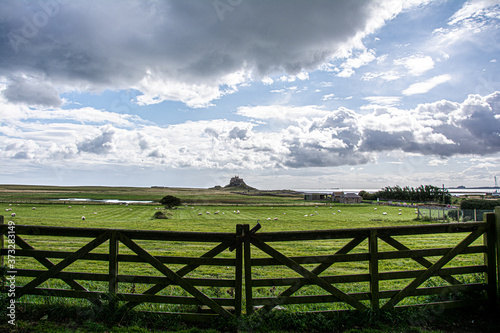 rural landscape with clouds