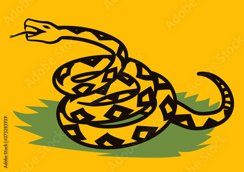 libertarian rattlesnake viper serpent yellow flag