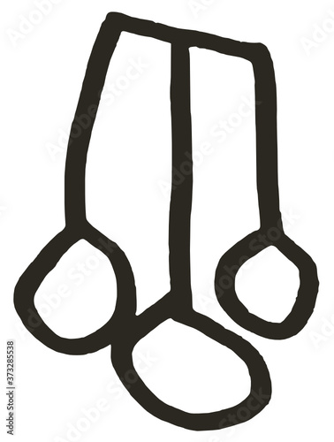 Dibujo de un niño pequeño parecido a una nota musical