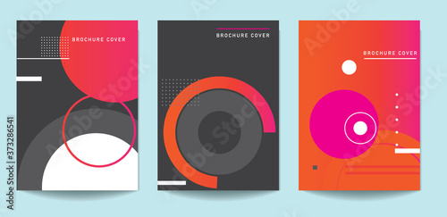 set of brochure designs with geometric style