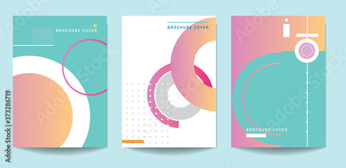 set of brochure designs with geometric style