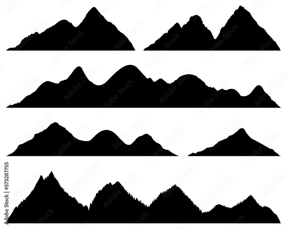Naklejka Set Mountains silhouettes