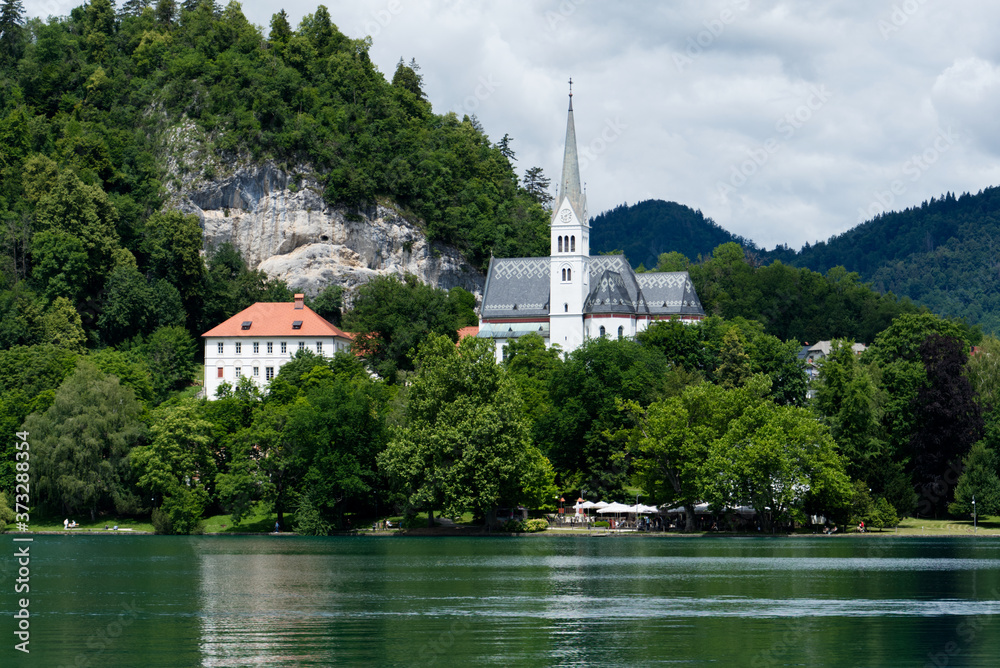 Beautiful view of the church in Bled, Slovenia