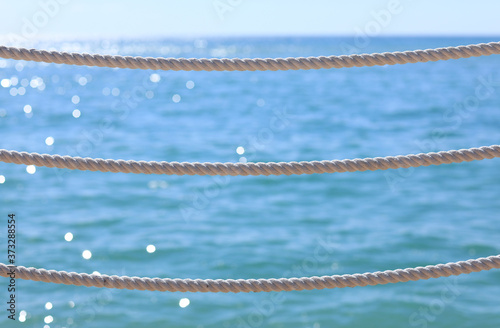 marine nautical rope on sea background