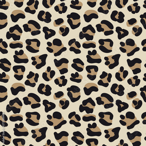 Leopard skin seamless vector pattern texture. Abstract Wild Animal Skin Print in flat style. Geometric Design.