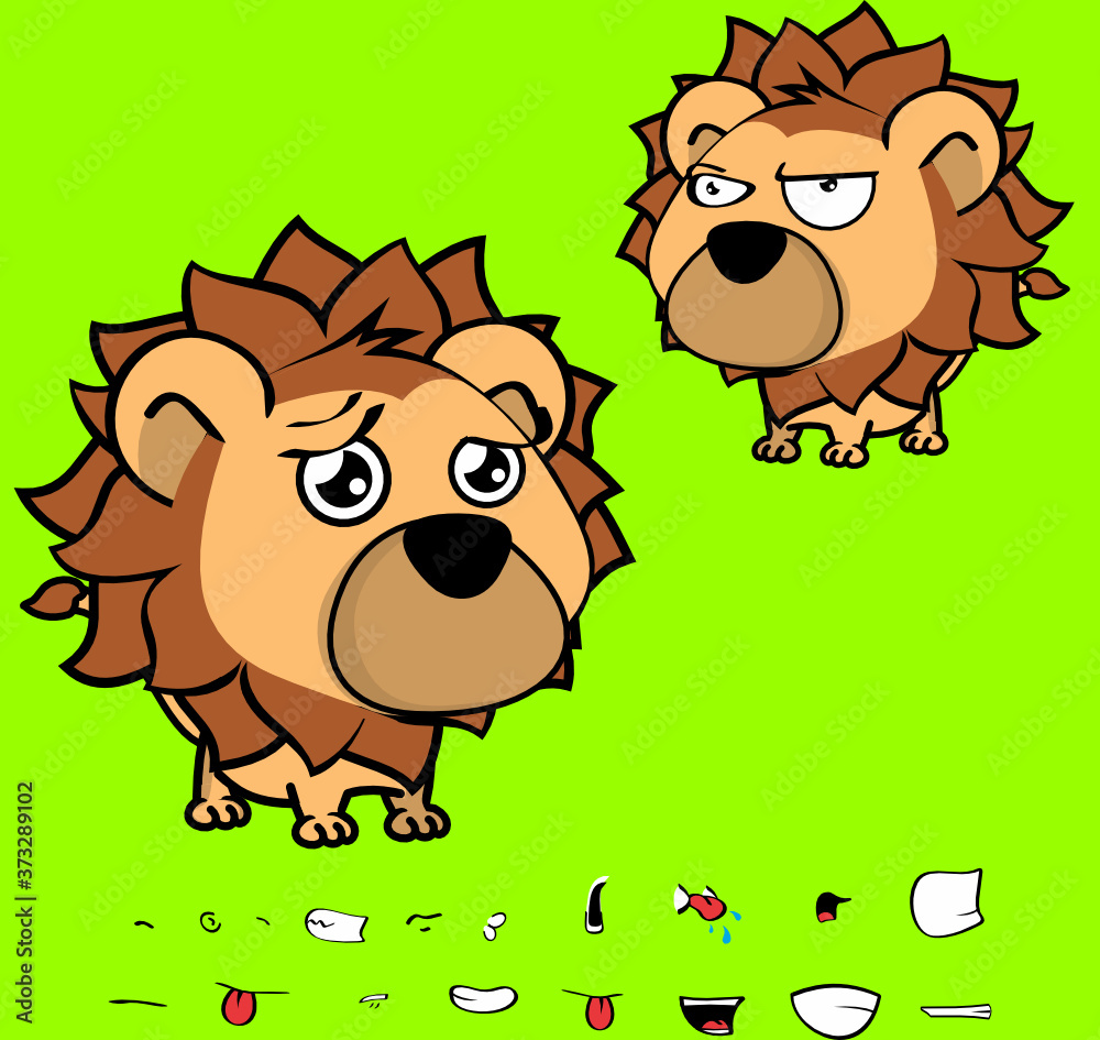 cute-big-head-baby-lion-cartoon-expressions-collection-set-in-vector