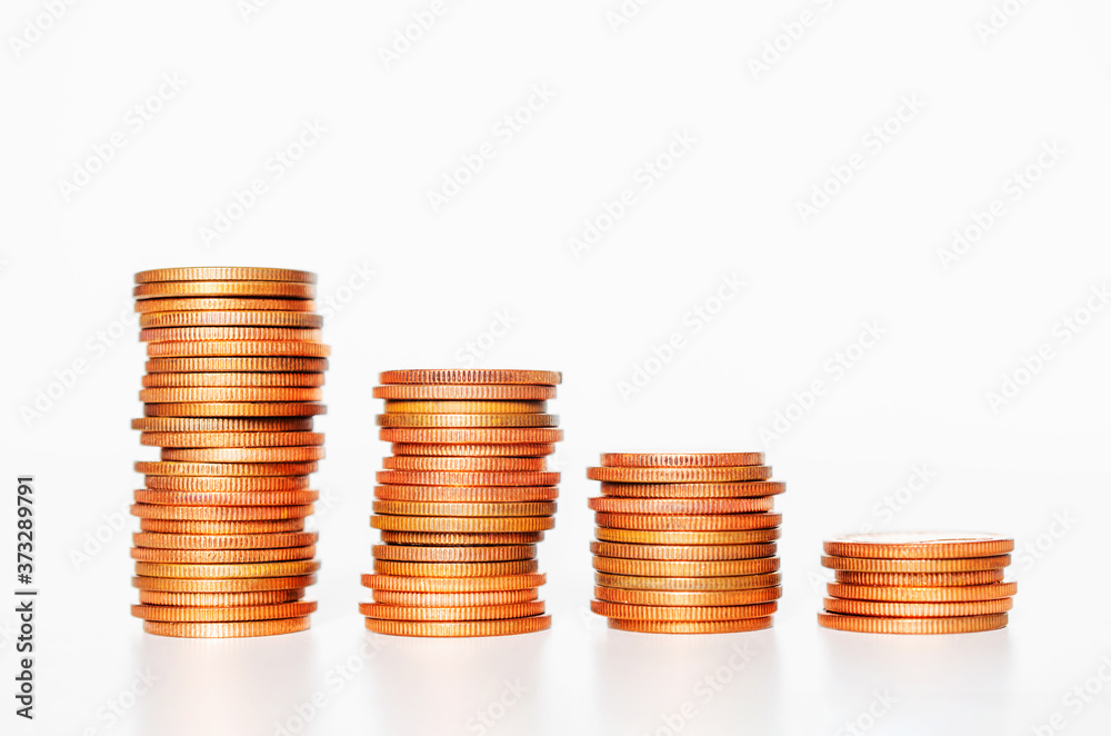 copper coin stack growth up isolated on white background with clipping path. money saving, financial grow, business startup, economy budget and investment concept. copper coin stack growth up isolated on white background with clipping path. money saving, financial grow, business startup, economy budget and investment concept.