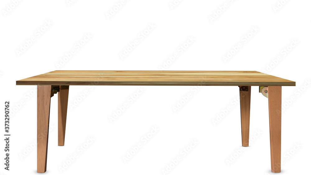 Wooden tabletop isolated on white background with clipping path.