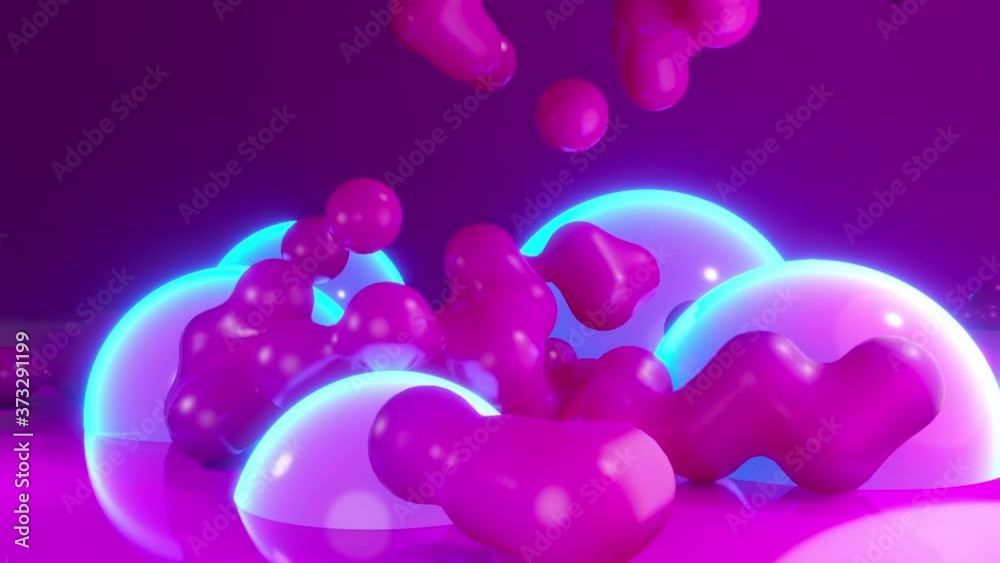 Abstract 3D animation of falling jelly balls Abstract 3D animation of falling jelly balls