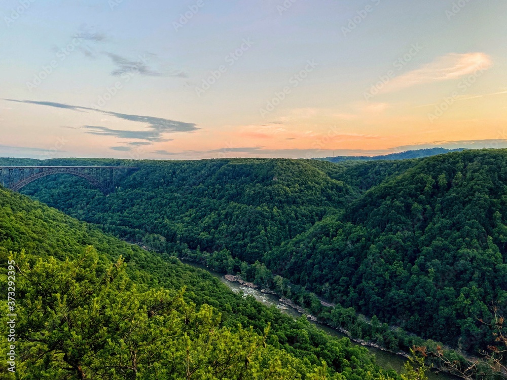 new river gorge sunset west virginia