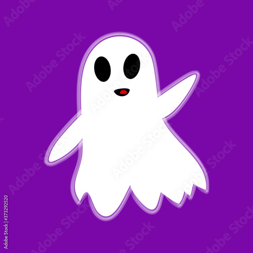 Happy ghost, flat illustration. Element design for Halloween