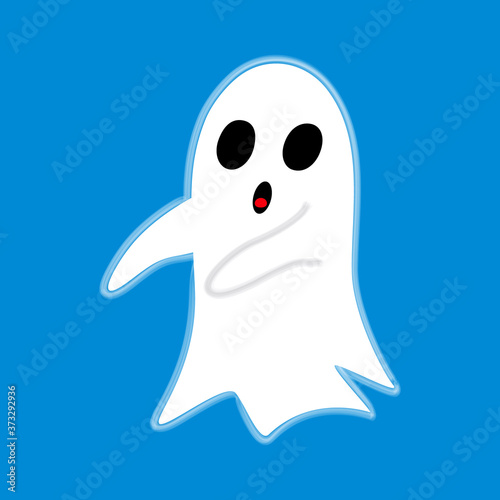 Frightening ghost. Design element for Halloween